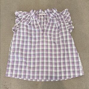 Karlie Lavender and White Checkered Blouse